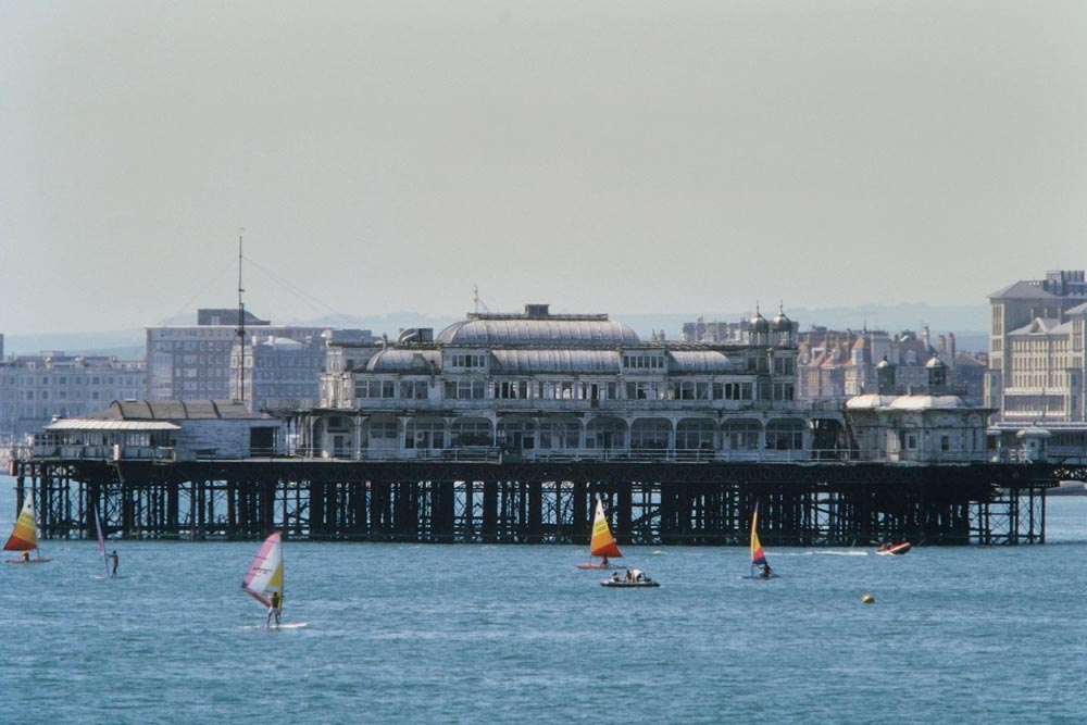 The Concert Hall at the end of the West Pier, Brighton, East Sussex, England, UK. 1986