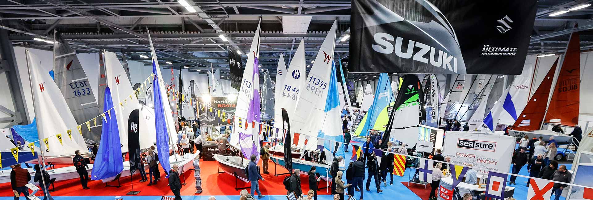 wide shot of dinghy show exhibition floor 2021