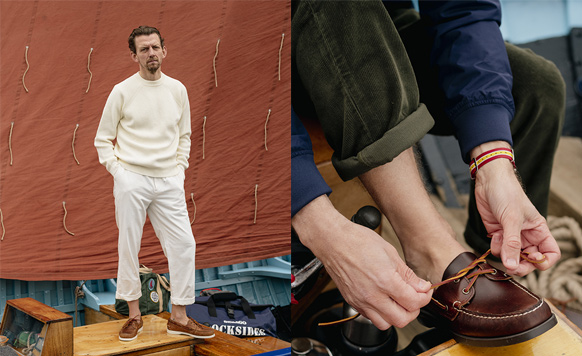 Multiple shot of people wearing Sebago shoes